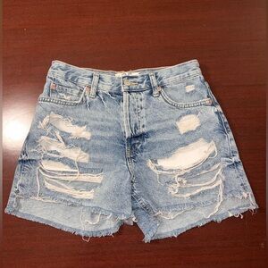 We The Free Ripped Light Blue Jean Shorts